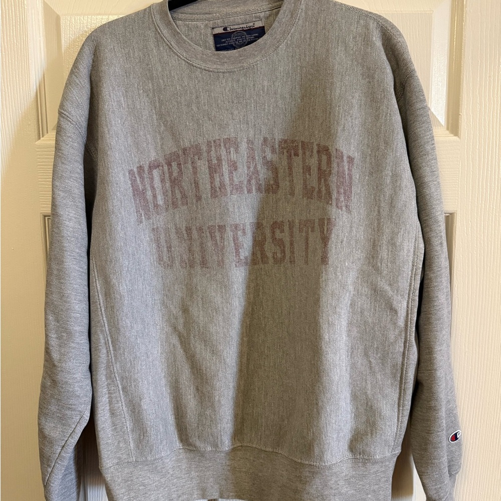 Champion Gray Northeastern University Crewneck Sweater